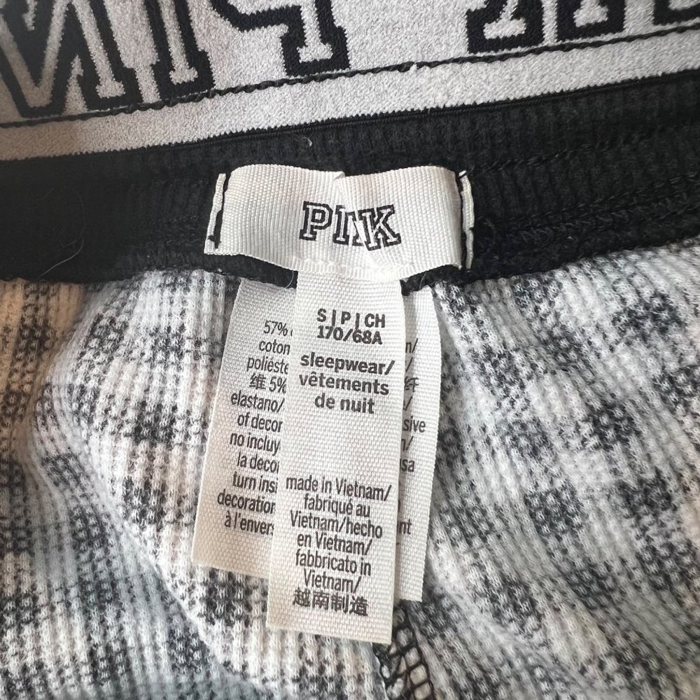 Victoria's Secret PINK Women's Sleep Short Small Black White Buffalo Plaid Check - Picture 7 of 9